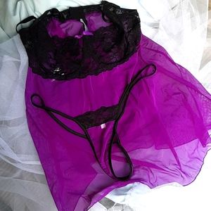 Lacy purple plus size Teddy